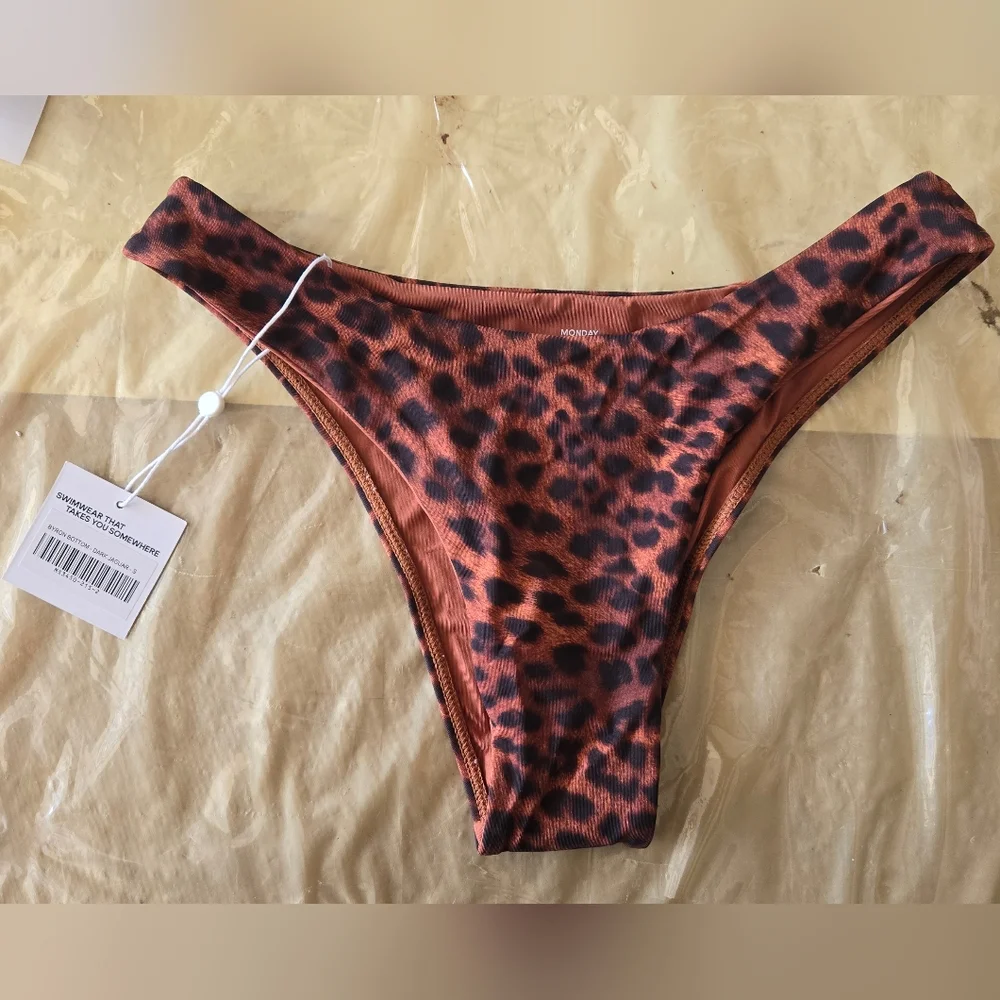 NWT Monday Swimwear Byron Bay Dark Jaguar Bikini Bottom